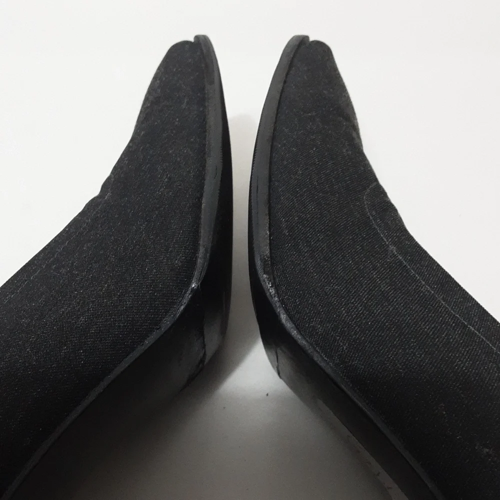 Stuart Weitzman Black Grayish Denim Platform‎ Heel